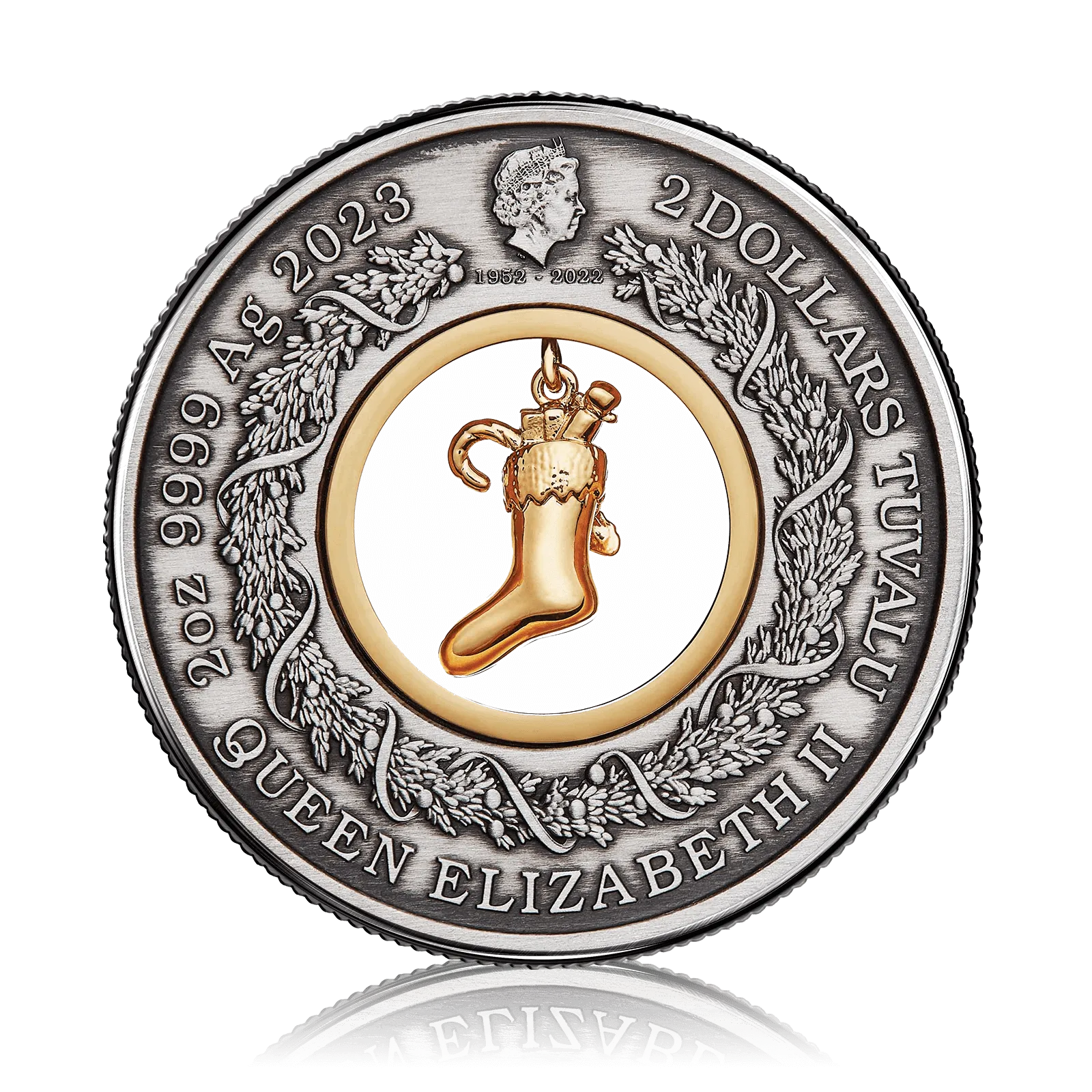 2oz Silver Antique Coloured Coin Night Before Christmas (2023) 4